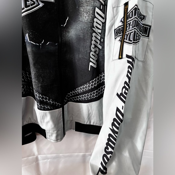 Harley Davidson Men’s 2XL Graphics Zip Slit Pockets Coat Jacket - Picture 5 of 14